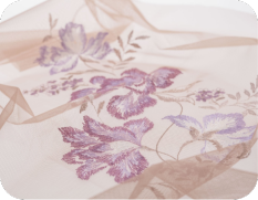 Close-up of embroidered lace