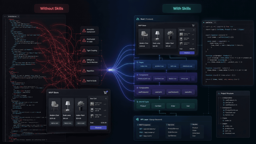 AI Agent Skills Case Study: From Monolith to Maintainable Code