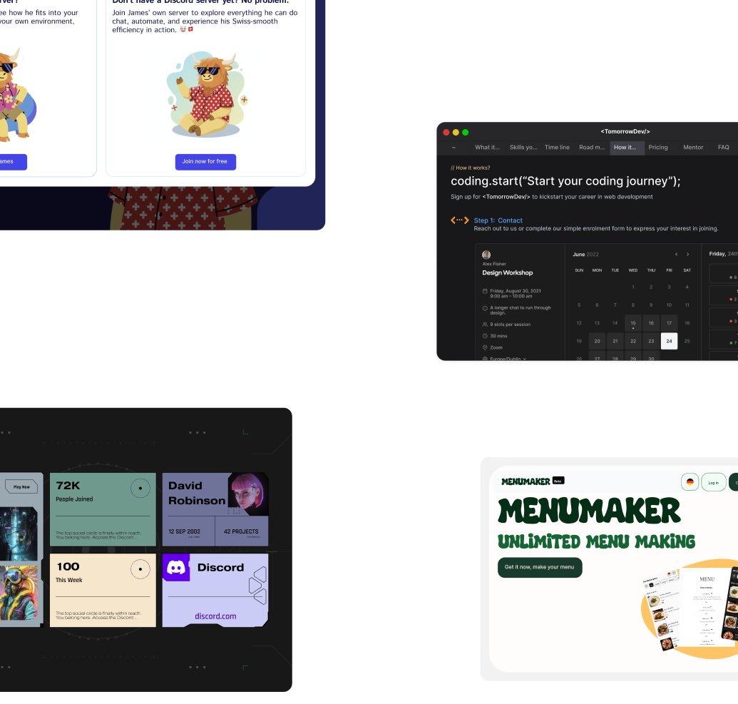 Custom-built MVP website interface on mobile